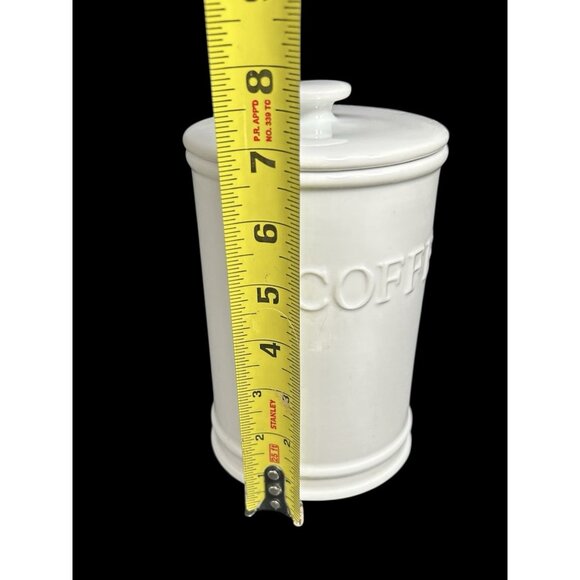 Vintage Fitz & Floyd Coffee Canister Everyday White Porcelain W/ Air Tight Lid - Picture 6 of 7
